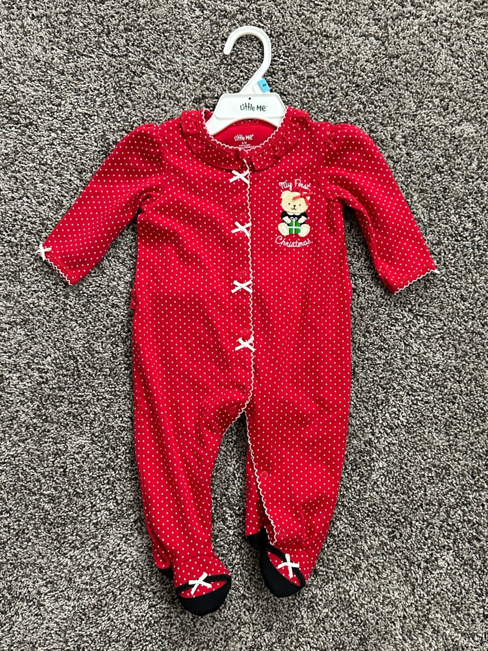 Little Me My First Christmas Outfit w/ hat (6M)